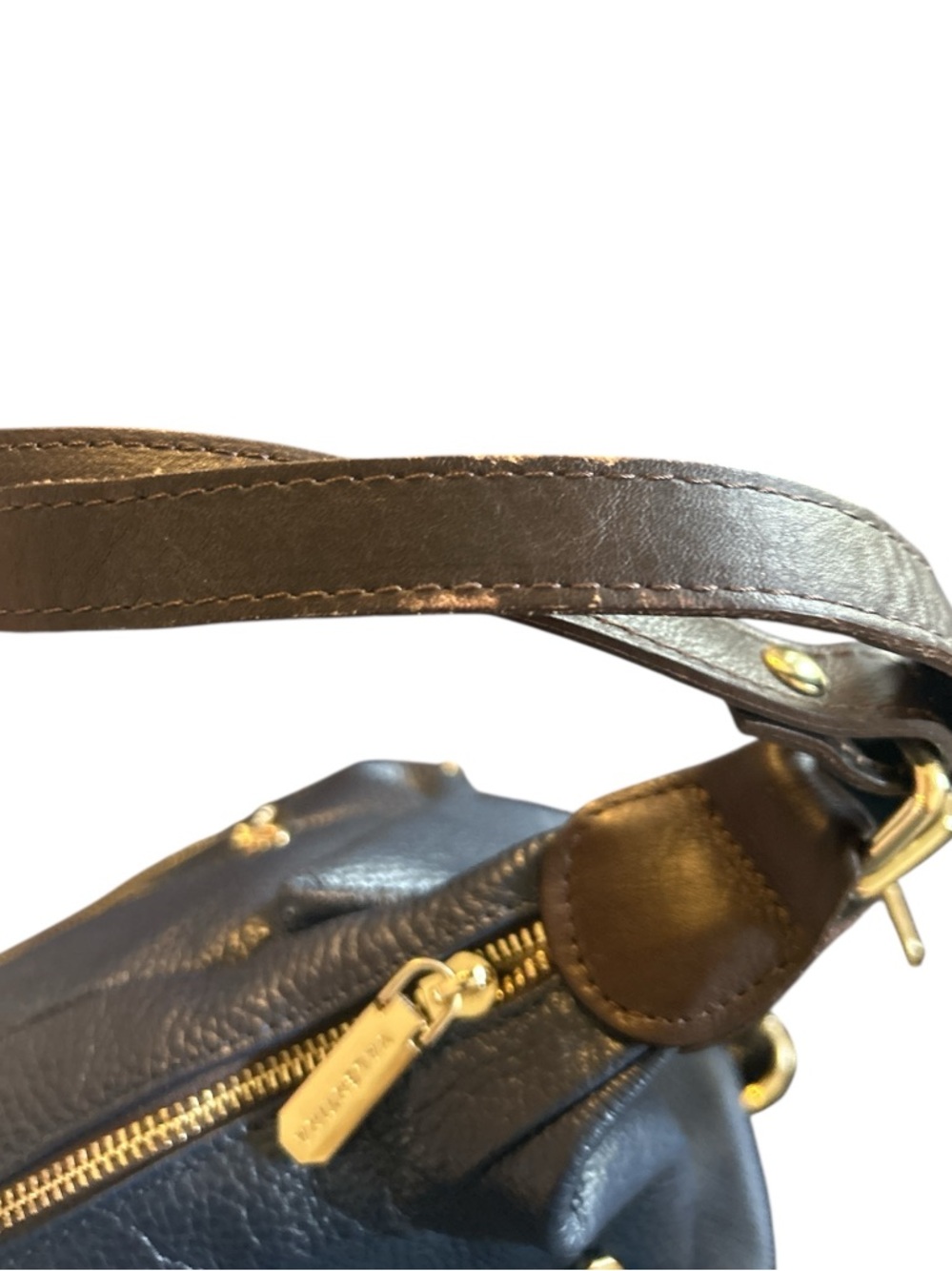 Valentina Genuine Leather Convertible Cross Body Purse Navy Blue Made In Italy - Picture 11 of 11